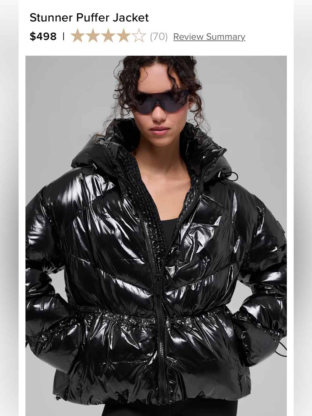 Alo Yoga Stunner Puffer Jacket Black Sz. M / Excellent New Condition.